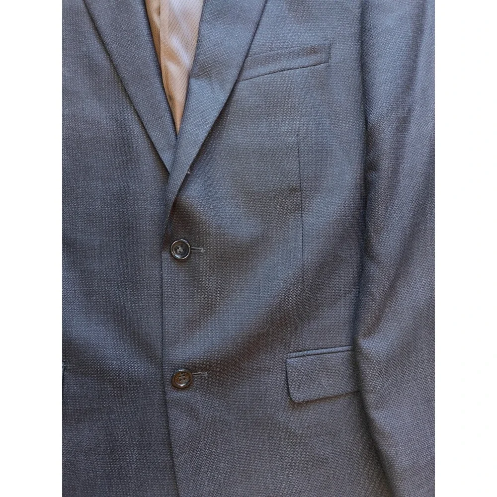 Montefino Mens Super 120s Sports Coat 42R Navy Pinstripe Hand Tailored Italy